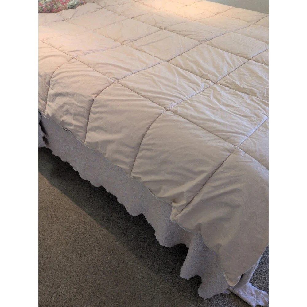 Lands End King Down Comforter Medium / Heavy Weight Neutral Flax Color